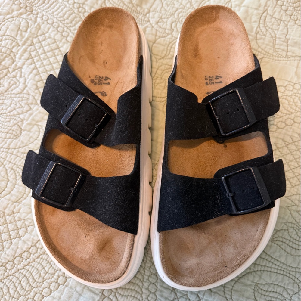 Papillio Black Sandals with White Sole